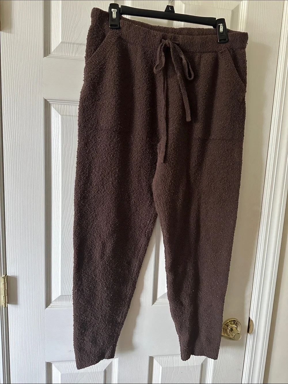 Auden Chocolate Brown Fleece Joggers for women size large